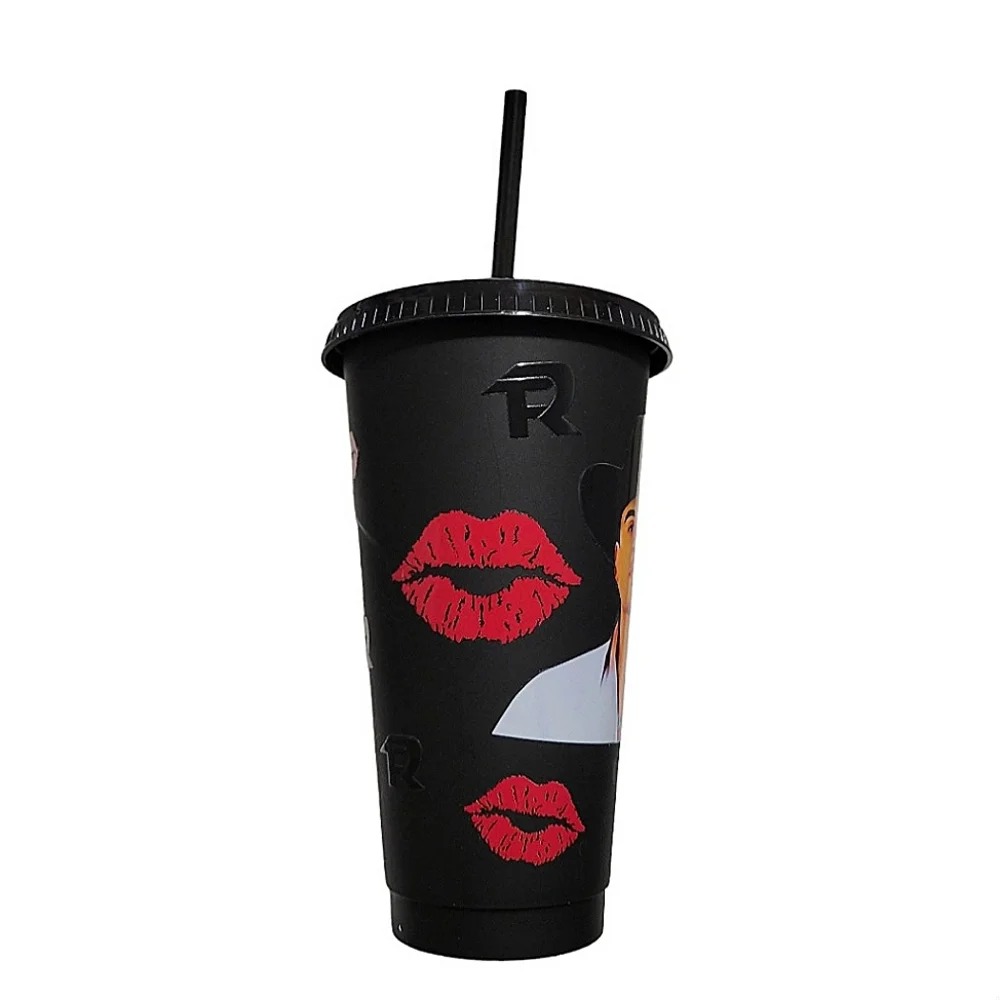 JOP Fuerza Regida Plastic Cup Tumbler 24oz Black Red